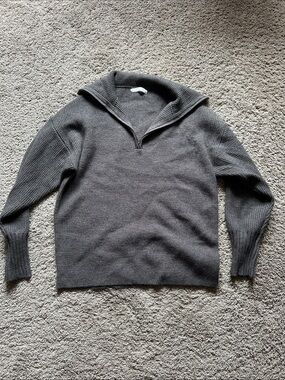 Oak and Fort Gray Half-Zip Collar Sweater